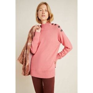 Anthropologie Margarita Mock Neck Tunic - Coral